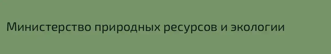 Министерство природных ресурсов и экологии